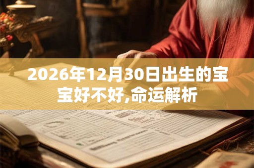 2026年12月30日出生的宝宝好不好,命运解析