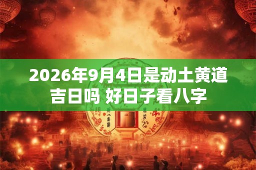 2026年9月4日是动土黄道吉日吗 好日子看八字