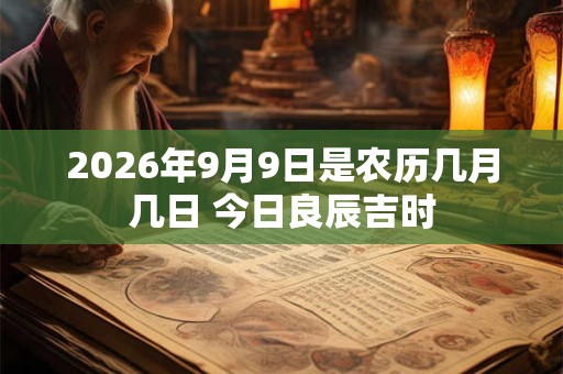 2026年9月9日是农历几月几日 今日良辰吉时