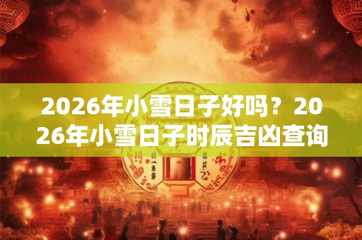 2026年小雪日子好吗？2026年小雪日子时辰吉凶查询？