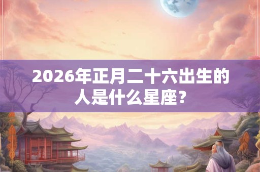 2026年正月二十六出生的人是什么星座？