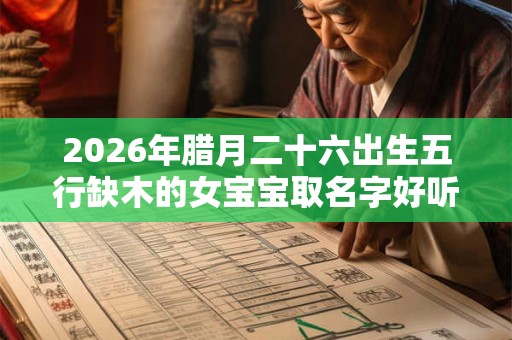 2026年腊月二十六出生五行缺木的女宝宝取名字好听的