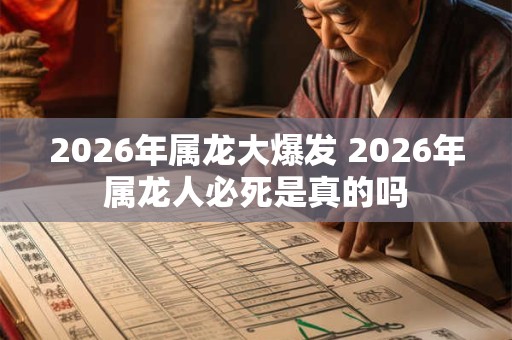 2026年属龙大爆发 2026年属龙人必死是真的吗