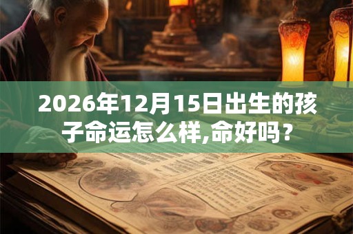 2026年12月15日出生的孩子命运怎么样,命好吗？