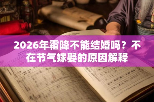 2026年霜降不能结婚吗？不在节气嫁娶的原因解释