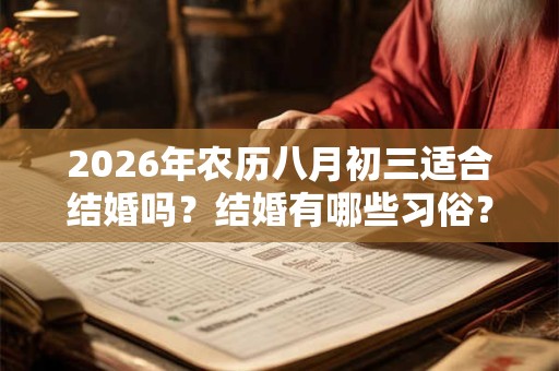 2026年农历八月初三适合结婚吗？结婚有哪些习俗？