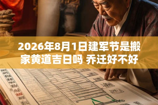 2026年8月1日建军节是搬家黄道吉日吗 乔迁好不好