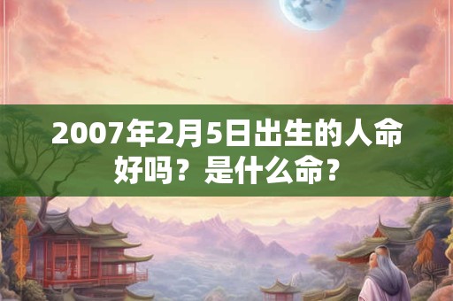 2007年2月5日出生的人命好吗？是什么命？