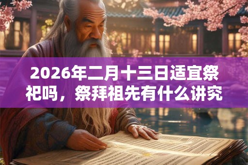 2026年二月十三日适宜祭祀吗，祭拜祖先有什么讲究？