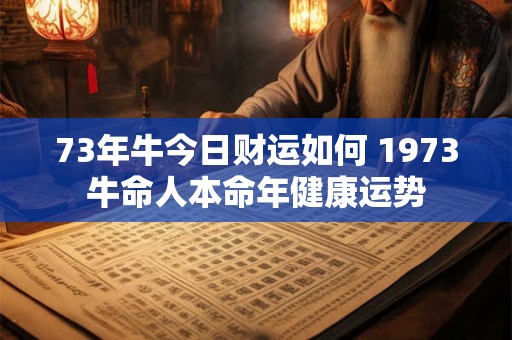 73年牛今日财运如何 1973牛命人本命年健康运势