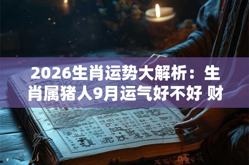 2026生肖运势大解析：生肖属猪人9月运气好不好 财富事业收获满满