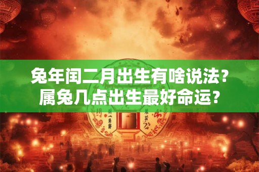 兔年闰二月出生有啥说法？属兔几点出生最好命运？