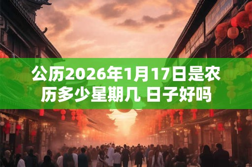 公历2026年1月17日是农历多少星期几 日子好吗 公历2026年1月17日是农历多少星期几 日子好吗