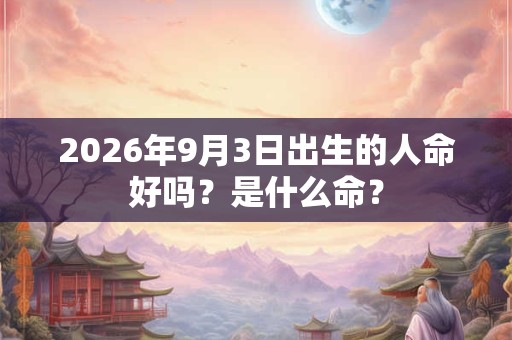 2026年9月3日出生的人命好吗？是什么命？