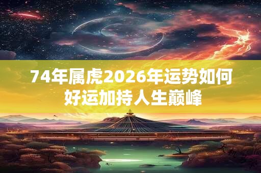 74年属虎2026年运势如何 好运加持人生巅峰