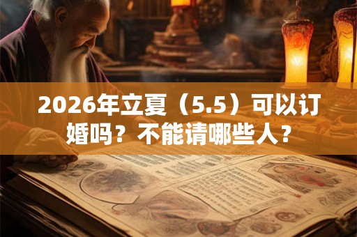2026年立夏（5.5）可以订婚吗？不能请哪些人？