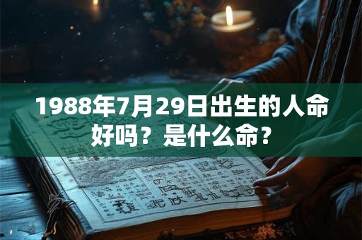 1988年7月29日出生的人命好吗？是什么命？