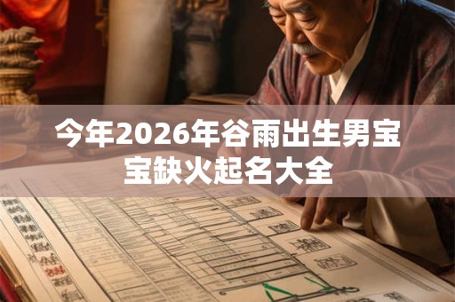 今年2026年谷雨出生男宝宝缺火起名大全 今年2026年谷雨出生男宝宝缺火起名大全