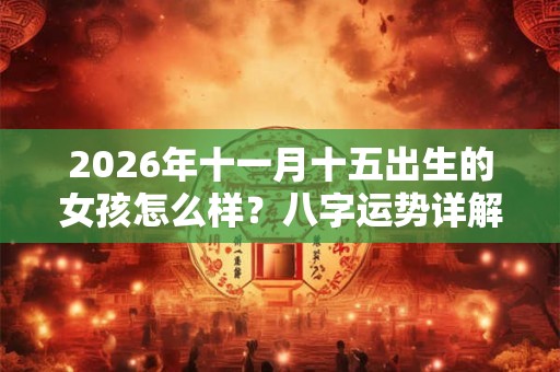 2026年十一月十五出生的女孩怎么样？八字运势详解