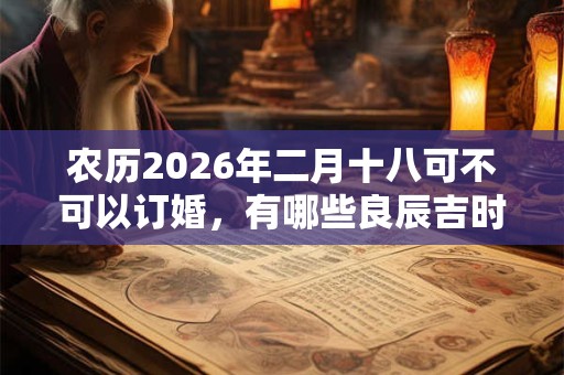 农历2026年二月十八可不可以订婚，有哪些良辰吉时？