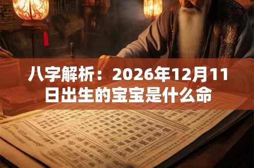 八字解析：2026年12月11日出生的宝宝是什么命
