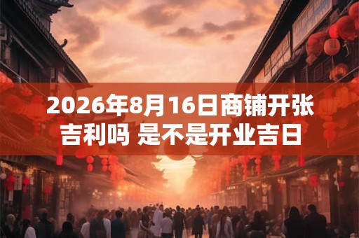 2026年8月16日商铺开张吉利吗 是不是开业吉日