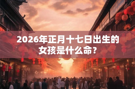 2026年正月十七日出生的女孩是什么命？