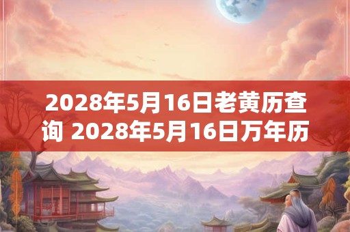 2028年5月16日老黄历查询 2028年5月16日万年历黄道吉日