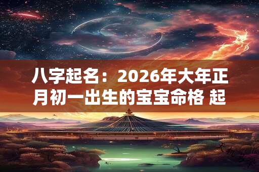 八字起名：2026年大年正月初一出生的宝宝命格 起什么名字好