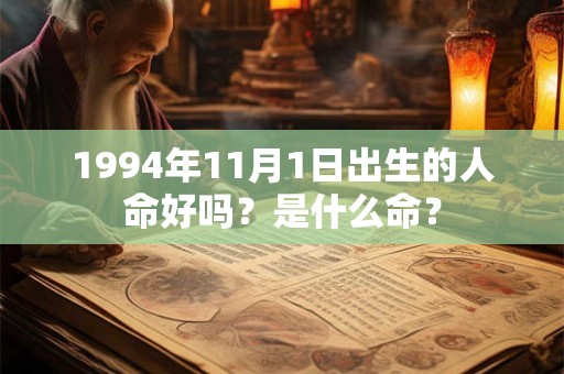 1994年11月1日出生的人命好吗？是什么命？