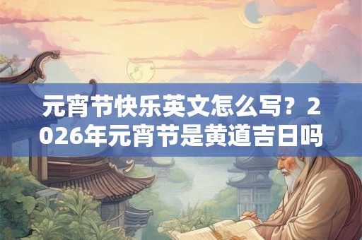 元宵节快乐英文怎么写？2026年元宵节是黄道吉日吗？
