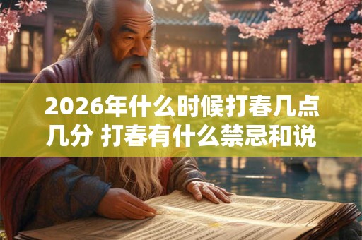 2026年什么时候打春几点几分 打春有什么禁忌和说法