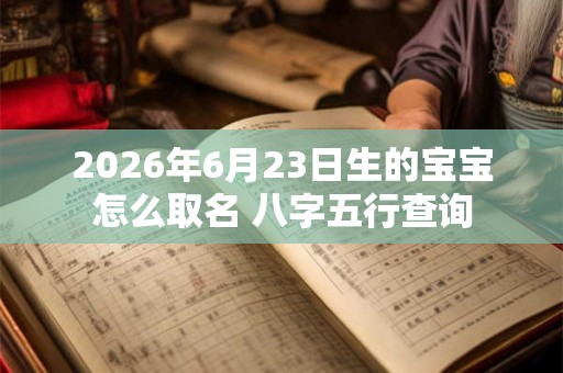 2026年6月23日生的宝宝怎么取名 八字五行查询