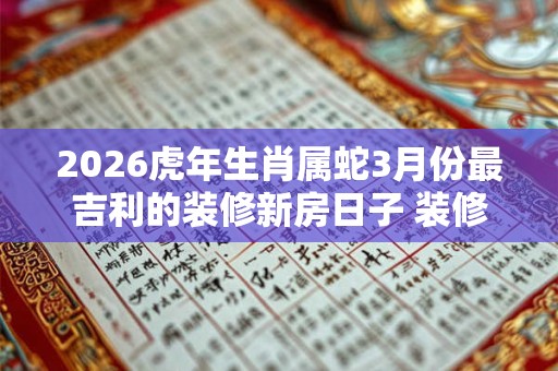 2026虎年生肖属蛇3月份最吉利的装修新房日子 装修黄道吉日 2026虎年生肖属蛇3月份最吉利的装修新房日子 装修黄道吉日
