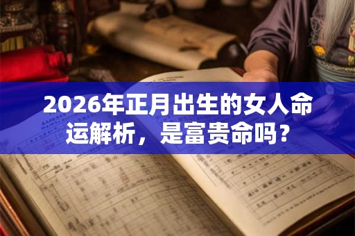2026年正月出生的女人命运解析,是富贵命吗? 2026年正月出生的女人命运解析,是富贵命吗?