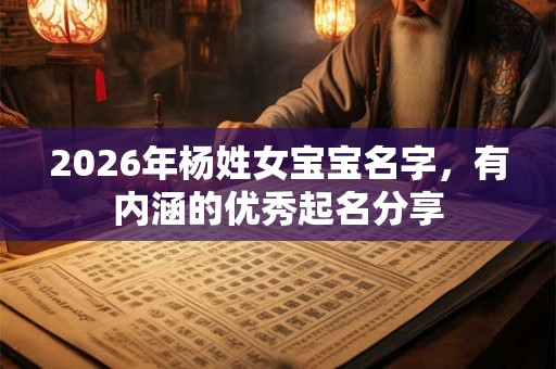2026年杨姓女宝宝名字,有内涵的优秀起名分享 2026年杨姓女宝宝名字,有内涵的优秀起名分享