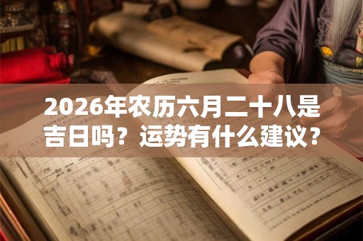 2026年农历六月二十八是吉日吗？运势有什么建议？