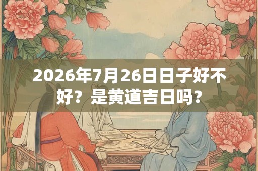 2026年7月26日日子好不好?是黄道吉日吗? 2026年7月26日日子好不好?是黄道吉日吗?