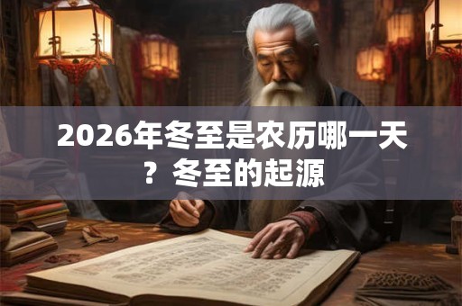 2026年冬至是农历哪一天?冬至的起源 2026年冬至是农历哪一天?冬至的起源