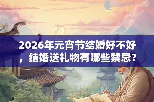 2026年元宵节结婚好不好，结婚送礼物有哪些禁忌？