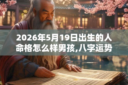 2026年5月19日出生的人命格怎么样男孩,八字运势分析 2026年5月19日出生的人命格怎么样男孩,八字运势分析