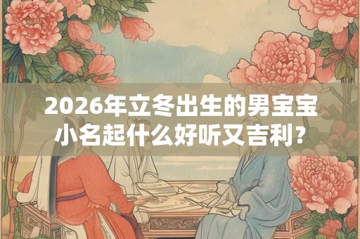 2026年立冬出生的男宝宝小名起什么好听又吉利？