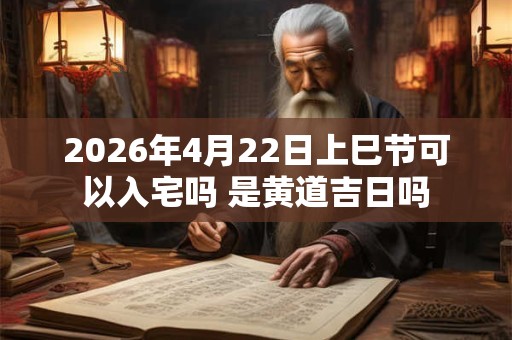 2026年4月22日上巳节可以入宅吗 是黄道吉日吗