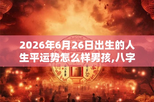 2026年6月26日出生的人生平运势怎么样男孩,八字测算解析