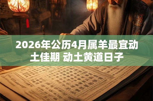 2026年公历4月属羊最宜动土佳期 动土黄道日子