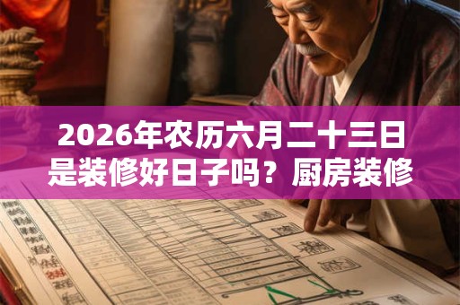 2026年农历六月二十三日是装修好日子吗？厨房装修禁忌
