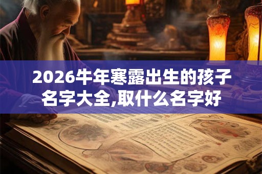 2026牛年寒露出生的孩子名字大全,取什么名字好
