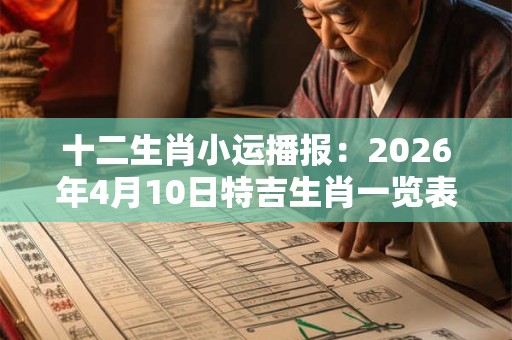 十二生肖小运播报：2026年4月10日特吉生肖一览表