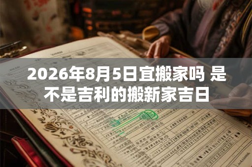 2026年8月5日宜搬家吗 是不是吉利的搬新家吉日