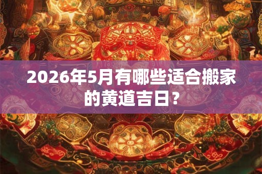 2026年5月有哪些适合搬家的黄道吉日？